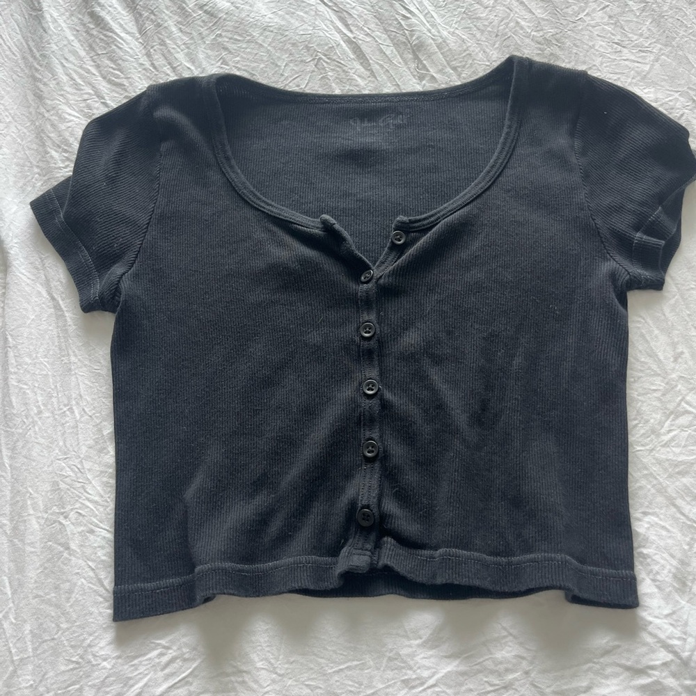 Black Button-Up Women's Top From Brandy Melville